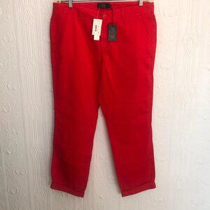 NWT (New with tags) J. Crew red chino 7/8 pants size 30 tall